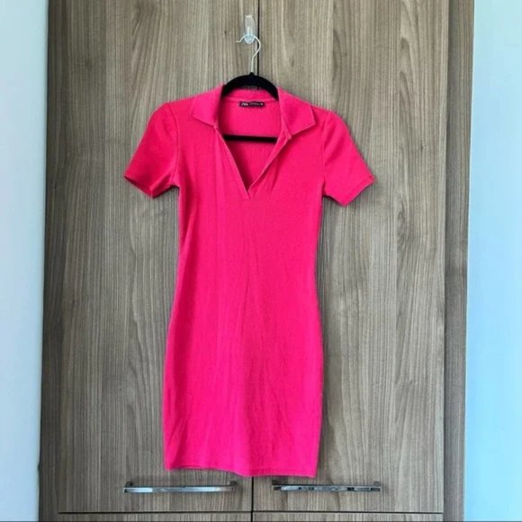 Zara Dresses & Skirts - Zara Polo Ribbed Mini Dress in Pink